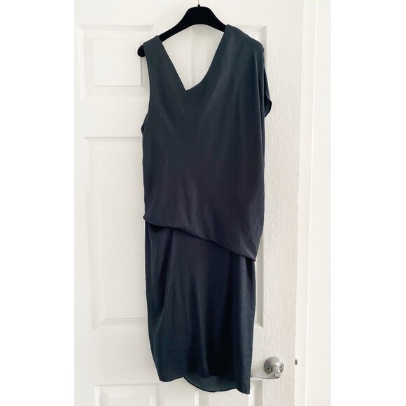 Helmut Lang Draped Goddess Dress in Dark Teal, size 6 - Picture 6 of 6
